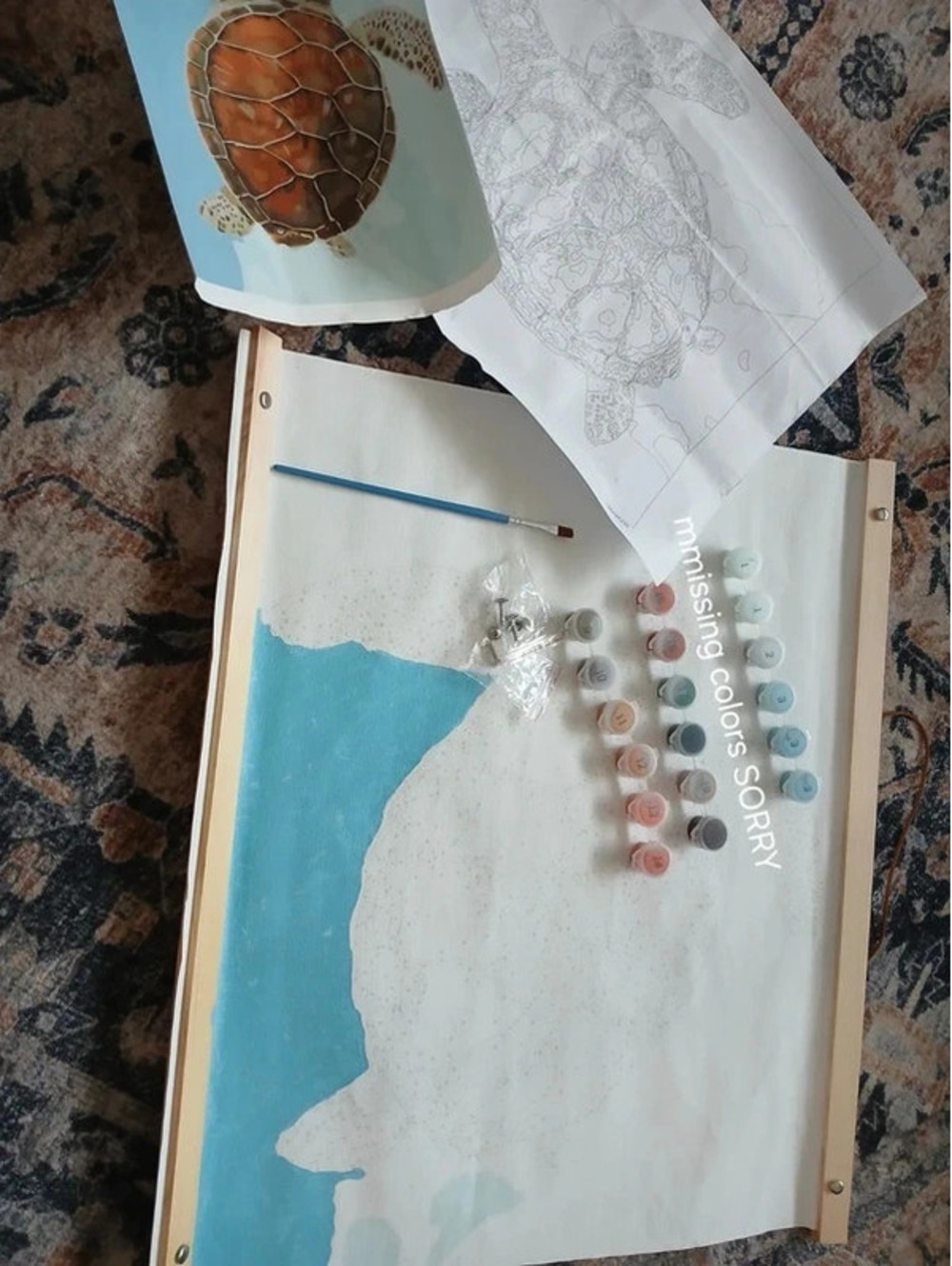 Paint by number sea turtle